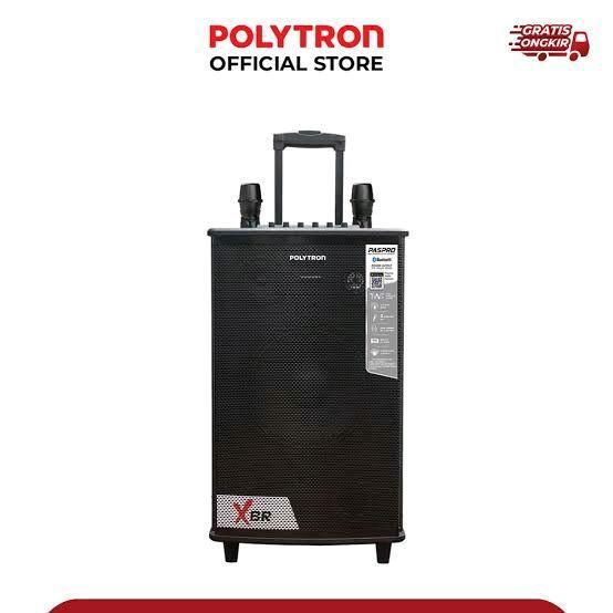 Polytron Portable Speaker Karaoke Meeting Amplifier Free 2 Mic Wireless USB Bluetooth PASPRO 15F7