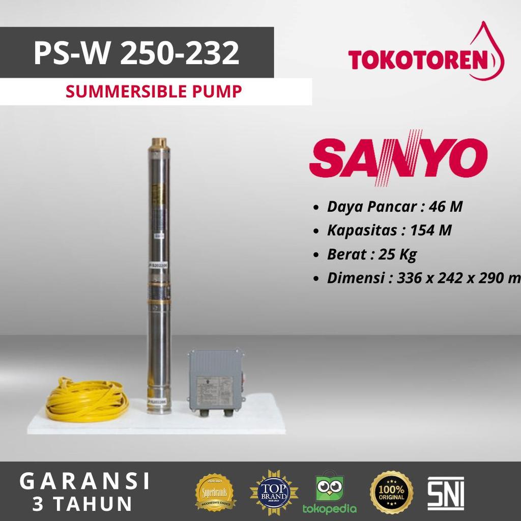 Pompa Air SANYO PS-W250-232 Original Pompa Celup Submersible 250 Watt
