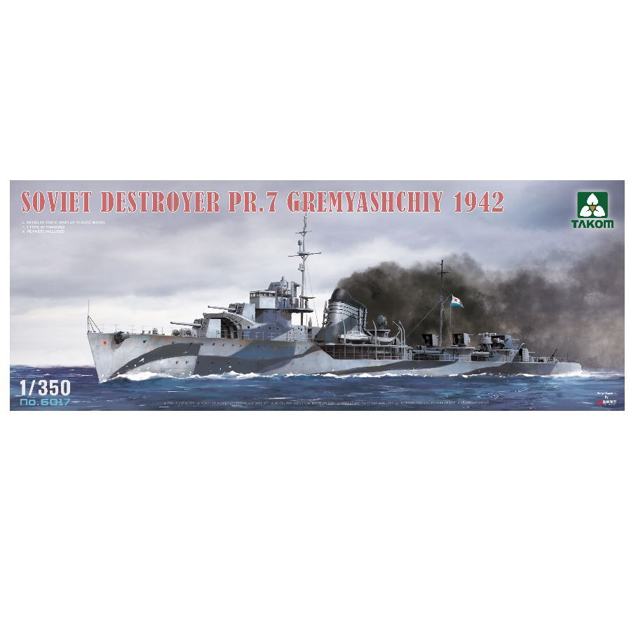 TAKOM 6017 1350 Soviet Destroyer PR.7 Gremyashchiy 1942 Assembly Model Kit