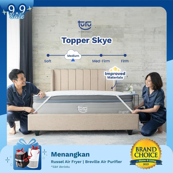 Turu Mattress Topper Turu Skye 7 / 10Cm Pelapis Penambah Tinggi Kasur, Empuk