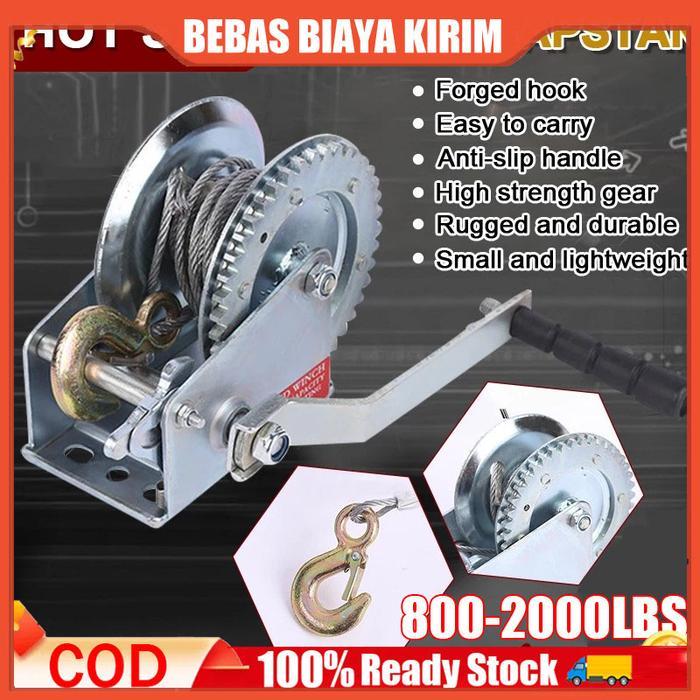 800LB Hand Winch 10M/Wire Rope Hand Winch Kualitas Tinggi Hand WinchHand Winch/Boat Winch/Katrol