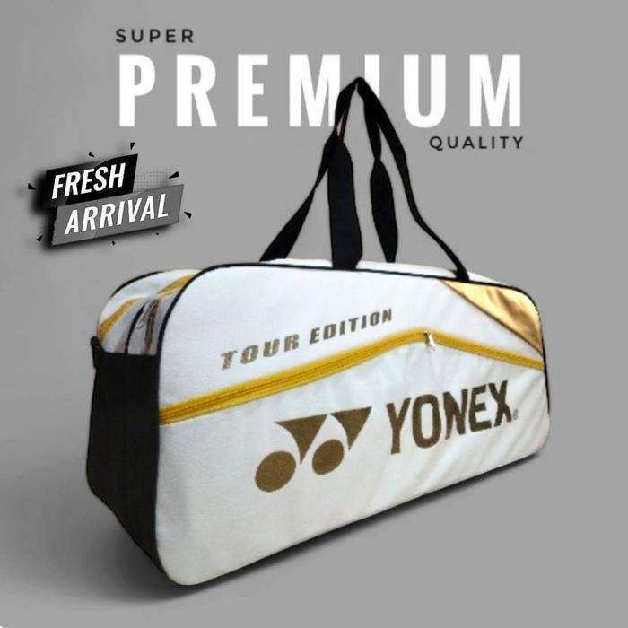 Yonex - Tas Raket Badminton Tenis 2R+1 Bahan Semi Kulit Sintetis Elegan Thermo Double Layer Motif