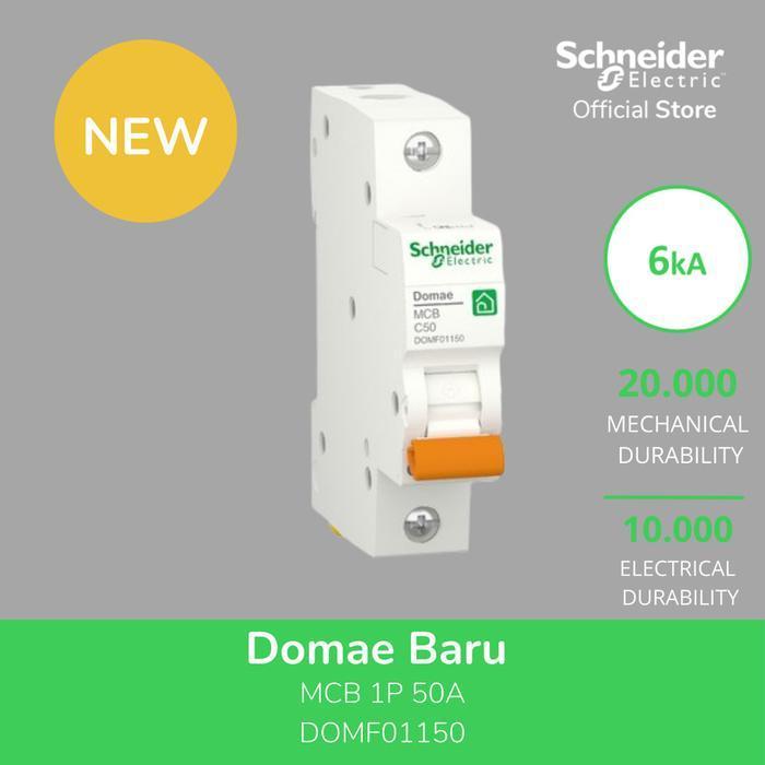 MCB SCHNEIDER 50 AMPERE 1 PHASE TIPE DOMAE MCB SCHNEIDER 50A 1P READY STOCK