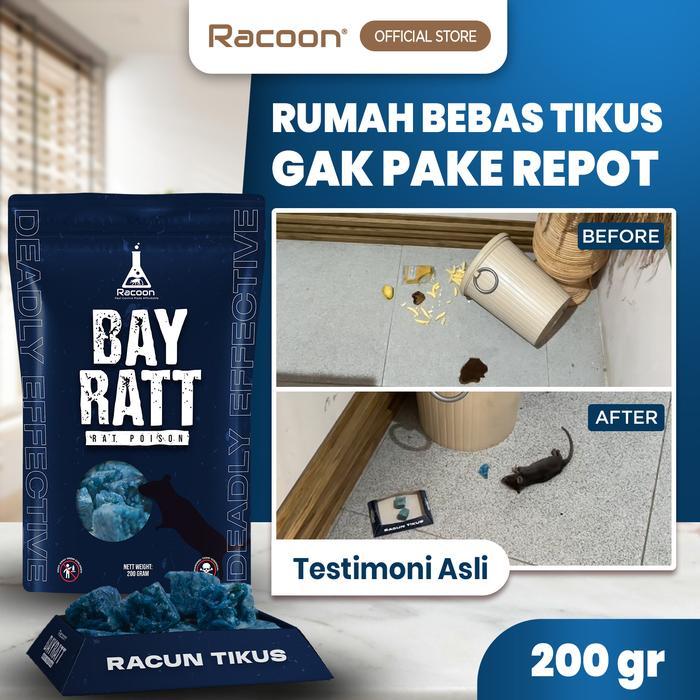 Racoon Pembasmi Hama Tikus BAYRATT - Rodentisida Ampuh, Tanpa Bau, anti tikus