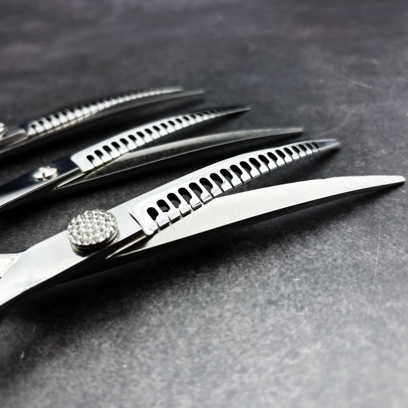 High-end Dog Hair Trimming Scissors pet Grooming Curved Shears Dog Beauty Grooming Scissors Pet