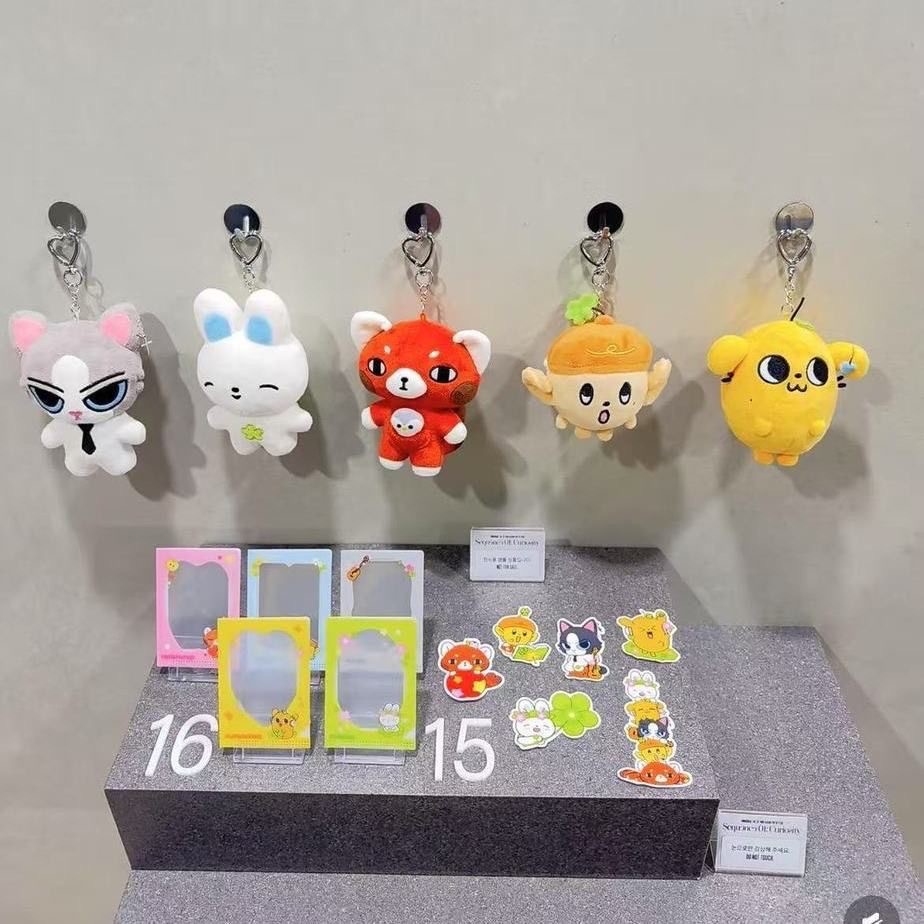 New AND2BLE Plush Keychain Zhanghao RICKY HAN YUJIN Fans POP UP 3D Cartoon PP Cotton Soft Embossed