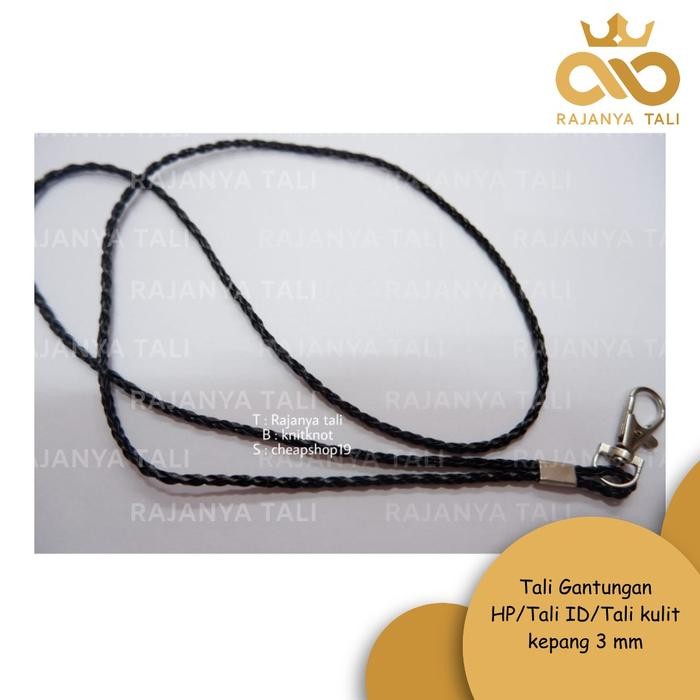 Tali Gantungan HP/Tali ID/Tali kulit kepang 3 mm