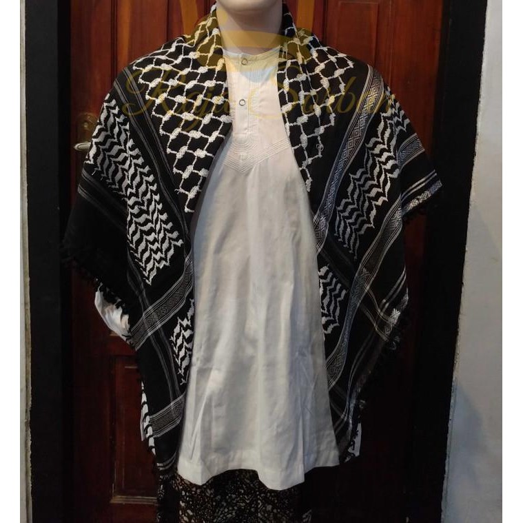 ASLI Sorban Arab Almas Hitam - Sorban Arab Almas Putih -Sorban Haji Ters READY STOCK