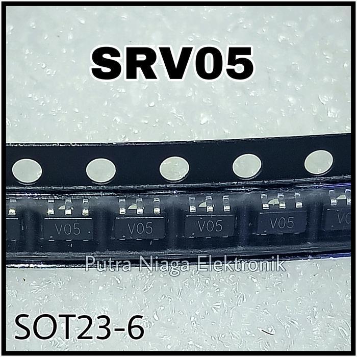 Dioda SRV05 Chip Kecil ESD Protection Diode TVS SRV05-4 SOT23-6 Marking V05