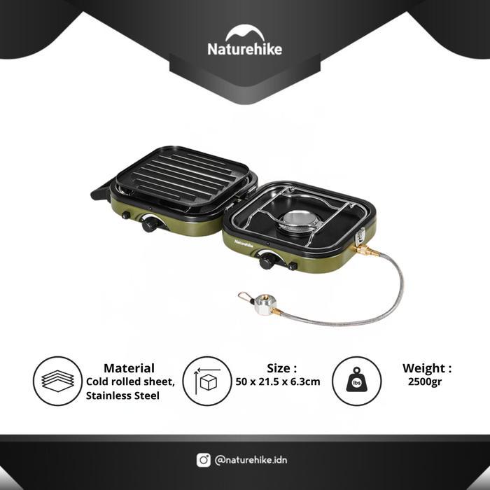Kompor Double Burner Naturehike NH22RJ003 Folding Camping Gas Stove