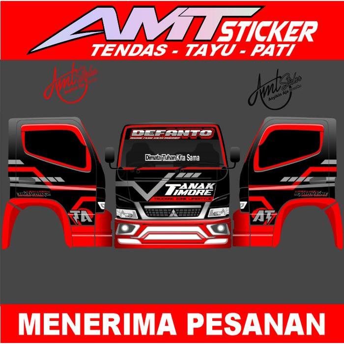 Stiker Decal Full Kabin Truck Canter - Blok Decal Kepala Engkel - Bebas Custom