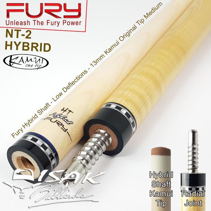 Fury Hybrid NT-2 Cue - Low Deflection Shaft Stick Billiard Kamui Tip Best Quality