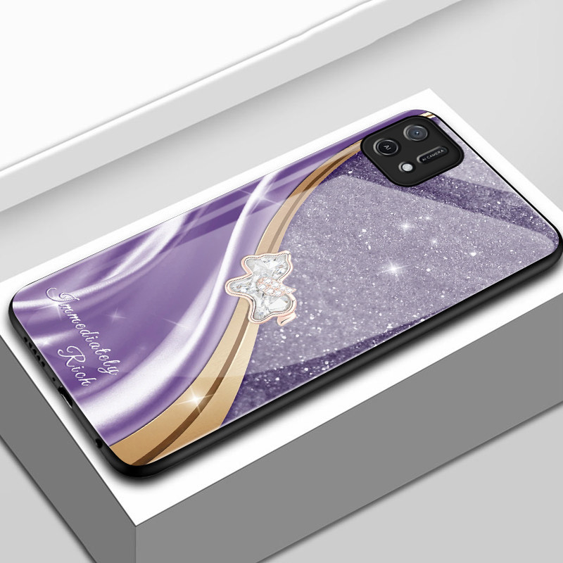 Casing Hp Untuk OPPO A16K A16E Case Casing pola Diamond Pony Kasing HP Kesing keras kaca Silikon Sof