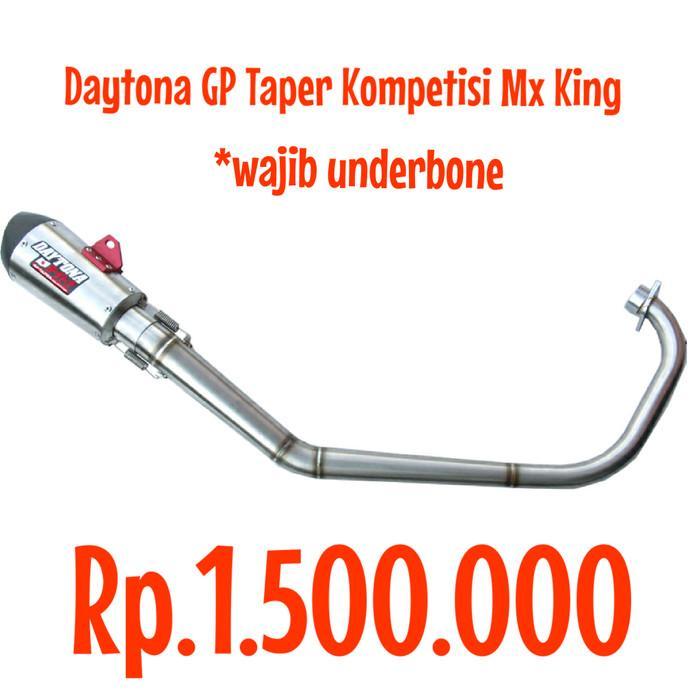DISKON KNALPOT DAYTONA RACING GP TAPER SHORT MX KING 150 COMPETITION READY STOCK