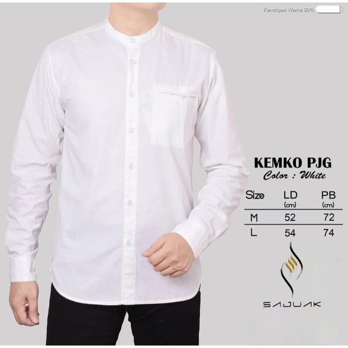 SAJUAK Baju Koko Pria Lengan Panjang Kemeja Koko Panjang Baju Koko Pria Baju Muslim Pria