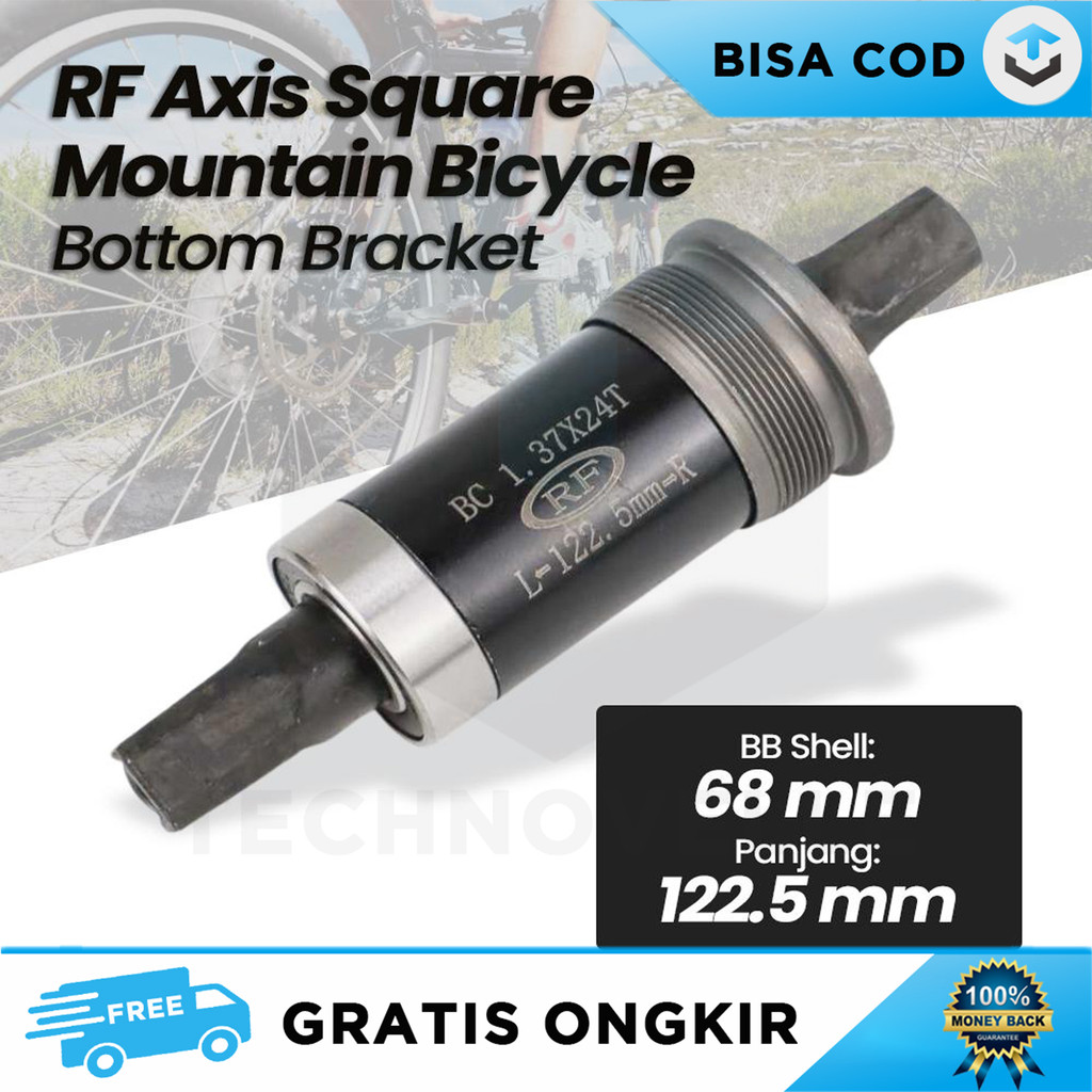 SPAREPART SEPEDA BOTTOM BRACKET SQUARE SEPEDA GUNUNG 68MM 122.5MM