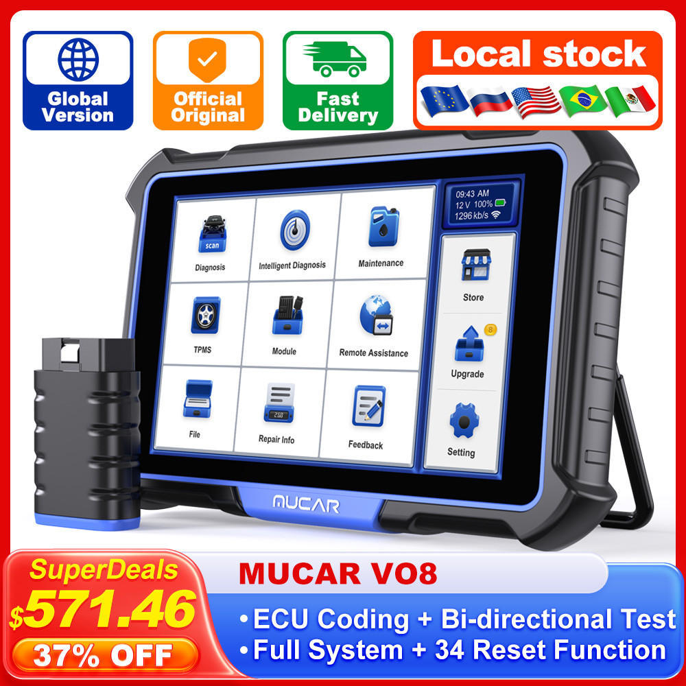 FLASH SALE    MUCAR VO8 OBD2 Scanner Professional Auto Code ECU Coding Bidirectional Test Full Syste