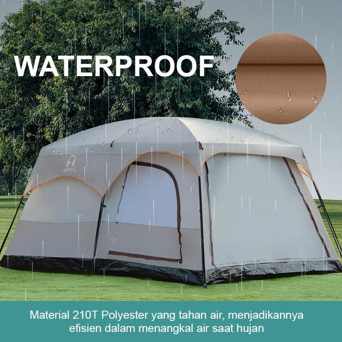 TENDA CAMPING DOUBLE LAYER 8 ORANG TENDA CAMPING FAMILY 8-12 ORANG DOUBLE LAYER WATERPROOF