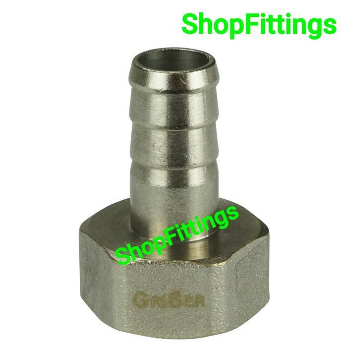 vcju- Sock Nepel Sok Selang Gas Drat Dalam " Hose Barb Nipple 10Mm Or 12Mm
