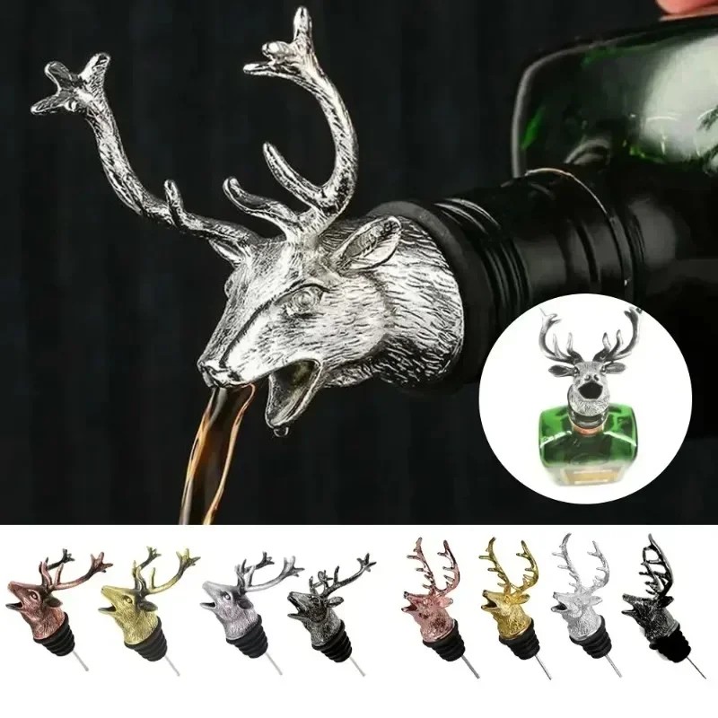 New Zinc Alloy Deer Elk Head Mouth Pourer S Extractor Sier Pourers Bar Accessories Dispenser For
