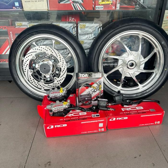 Delkevic Paket Velg Ring 14 Master Rem & Kaliper RCB untuk Motor Aerox Nmax Vario Mio Beat Scoopy Pl