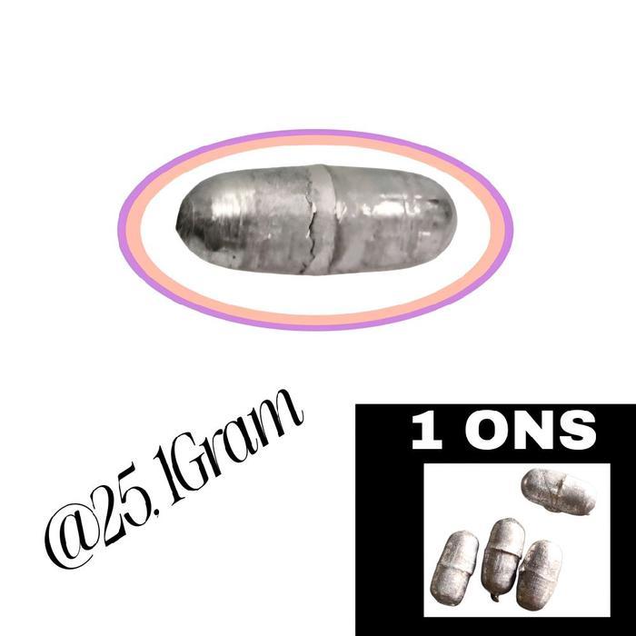 [ isi 1 ONS ] Timah Pancing Model Kapsul No.2 - Berat 25,1g Ukuran 25,6mm & ketebalan 12,6mm Joran