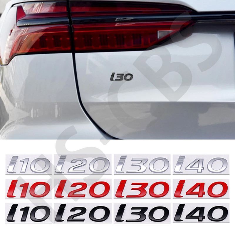 3D Metal I10 I20 Letter Emblem I30 I40 Words Logo Rear Trunk Badge For Hyundai Car Styling Nameplate