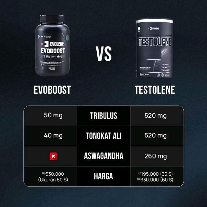 Evolene Testolene Evoboost Evo Boost 30 Kapsul 60Kapsul Testosterone Testo Boost B Pom Halal Best