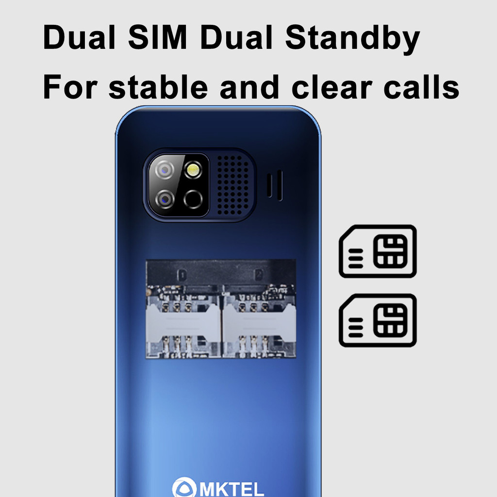 MKTEL OYE 3 Feature Phone 1.77inch Display 1800mAh Dual SIM Dual Standby MP3 MP4 FM Radio with