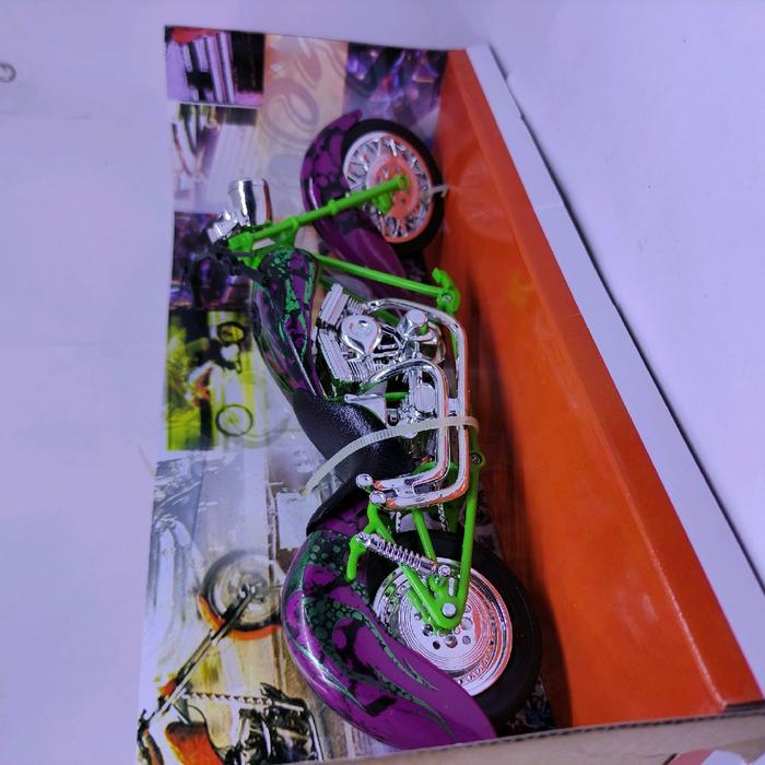 DIECAST MINIATUR MOTOR CHOPPER CUSTOM 1:12 MAINAN MOTOR MOGE CUSTOM HARLEY
