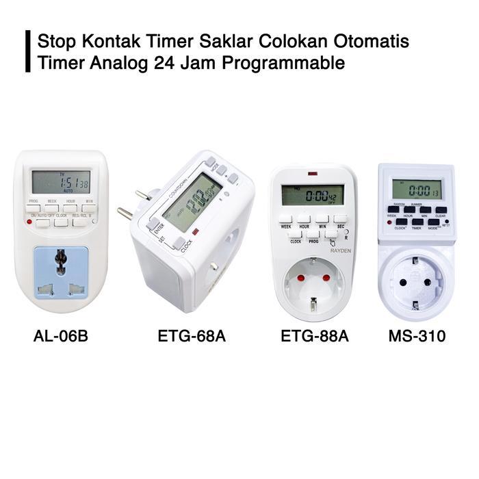 Stop Kontak Timer ON OFF Listrik Otomatis Manual Digital 24 Jam Weekly Timer Mingguan