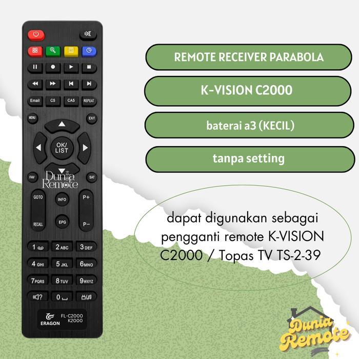 NEW Remot / Remote Receiver Parabola TOPAS B0301 / K-vision BROMO C2000 / TOPAS / KVISION BROM