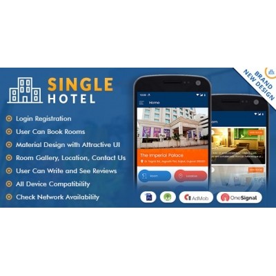 Single Hotel App with Material Design - Source Code Aplikasi Mobile