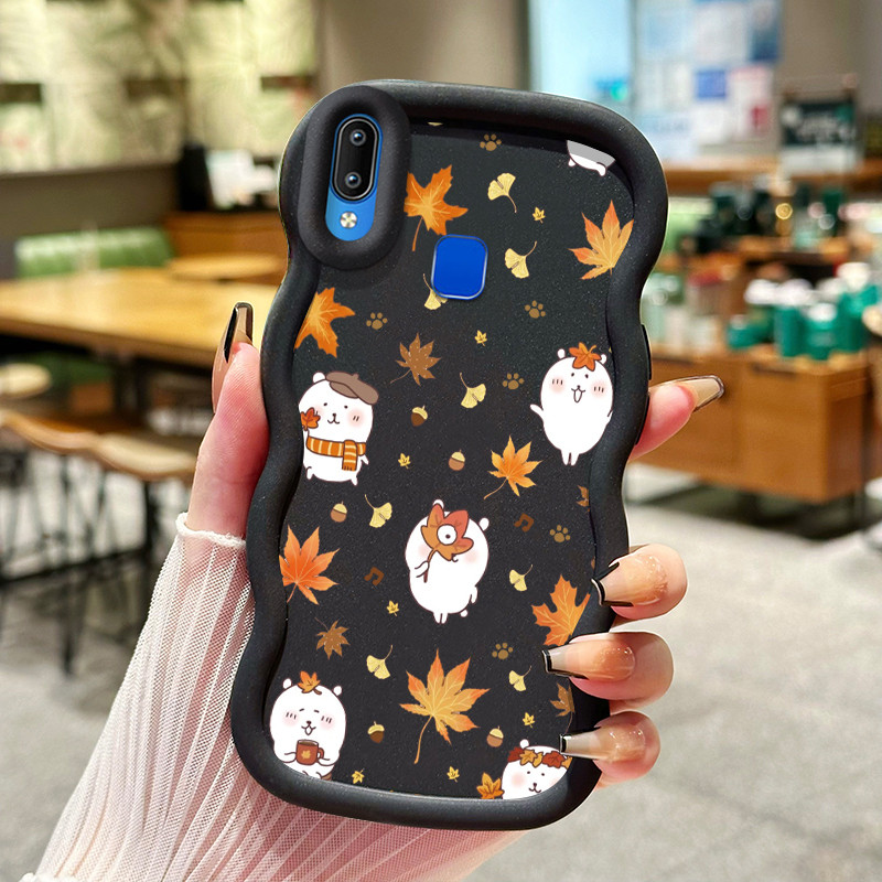 Casing Untuk VIVO Y91 Y91i Y93 Y95 Case Casing pola Maple Leaf Star Kasing HP ceruk Cesing Kesing me