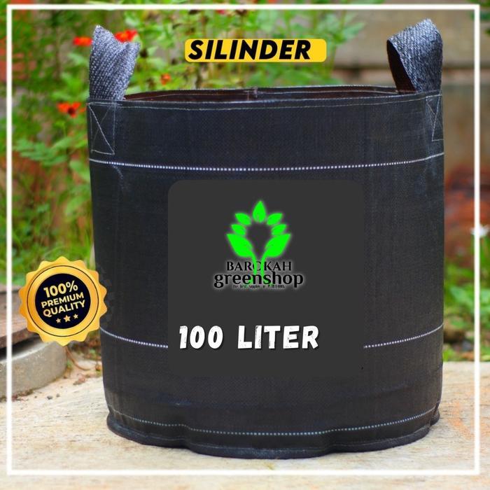 Planter bag 100 liter bulat hitam - pot - media tanam