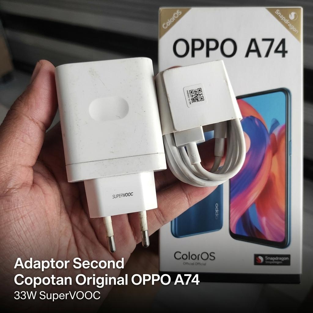 Kepala Charger OPPO VCB3HDEH Original Bekas SuperVOOC 33W Fast Charging 5-11V 3A Cocok OPPO A74
