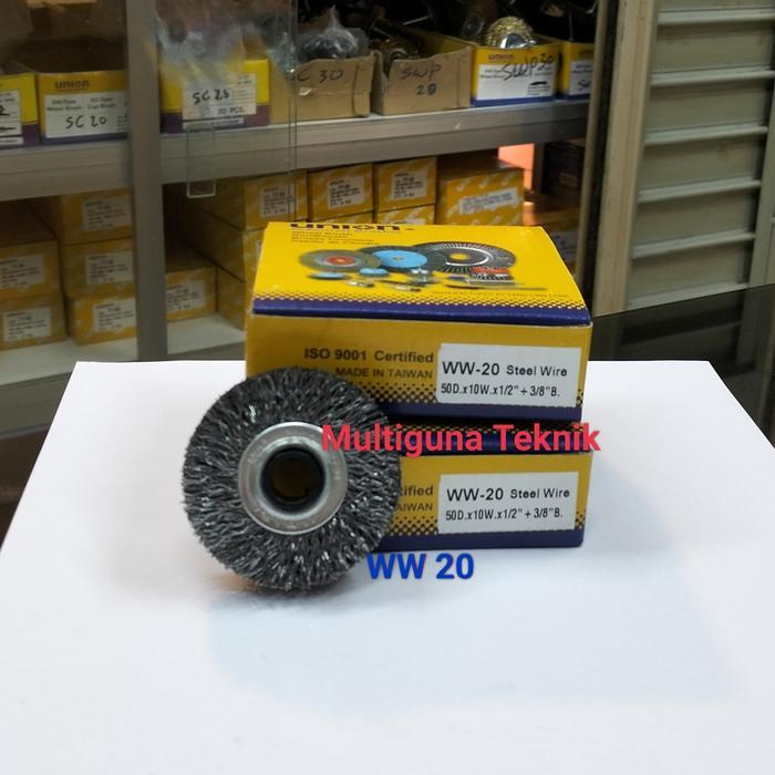 READY Terlaris sikat piring kawat baja 50mm 2" WW 20 Union Promoo Murah