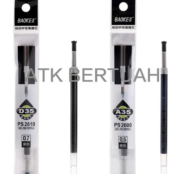 BAOKE PS2610 PS2600 RETRACTABLE GEL PEN REFILL ISI ULANG PULPEN TINTA COCOK UNTUK KOKORO DAN SARASA