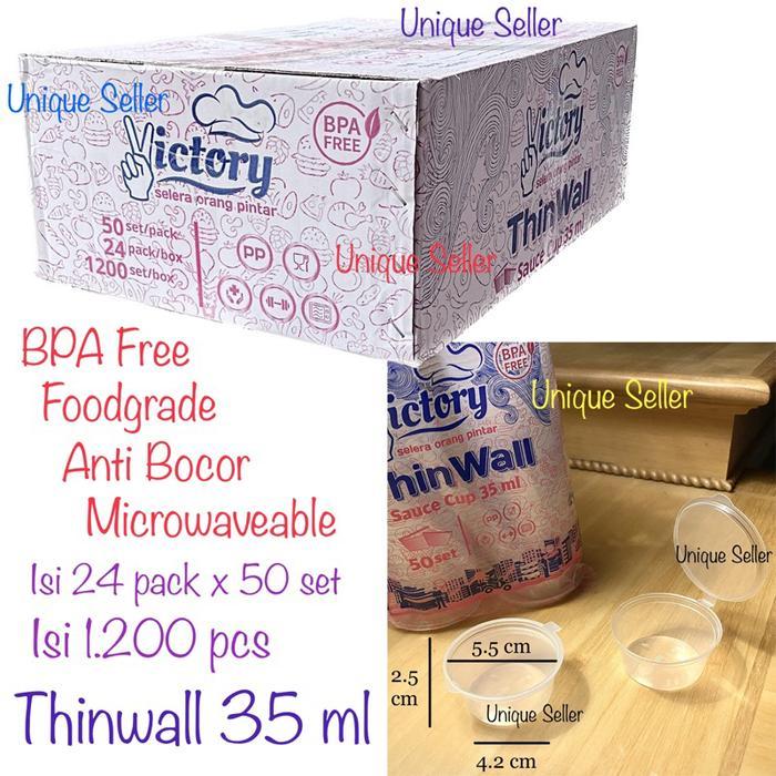 [1 Dus] Thinwall Cup 35 Ml Victory Isi 1.200 Pcs / Thinwal Cup 35Ml / Tempat Saos Bumbu 35 Ml