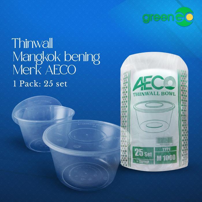 MANGKOK THINWALL AECO 1000ML ISI 25 SET MANGKOK PLASTIK THINWALL BULAT