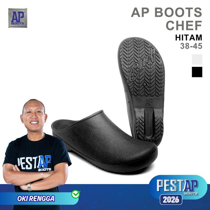 Ap Boots Ap Chef Hitam - Sepatu Slip On Dapur Shoes Karet Terlaris