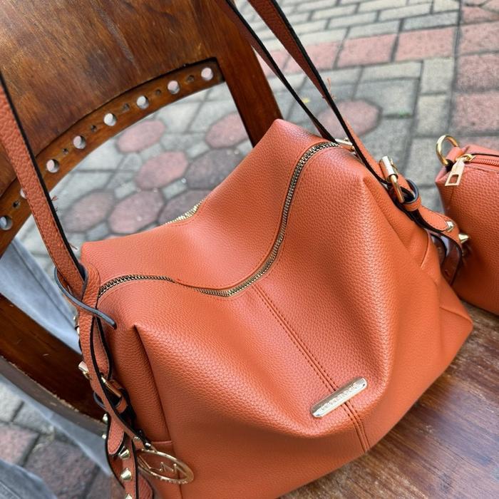 Diskon Studed Bag By Locamode Tas Wanita Set Pouch Bahan Sintetis Kulit Jeruk Original