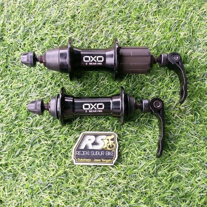 READY OXO Sepasang Hub hub 32H 36H Bearing 8 9 10 Speed Lubang 32 dan 36 Hole Slop U Brake V Hitam
