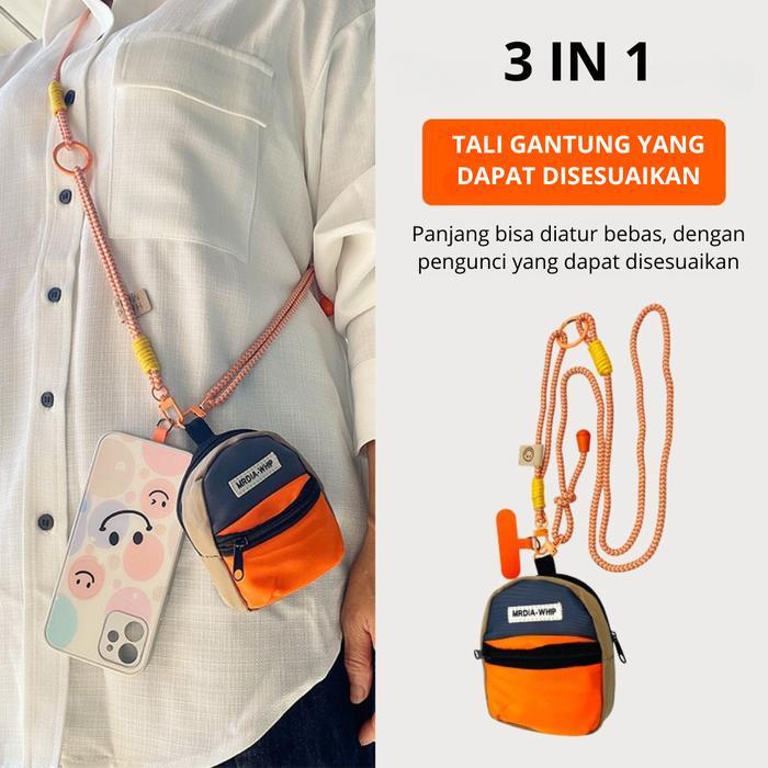 Tali Lanyard Selempang Hp Universal / Gantungan Hp Crossbody / Tali Gantung Hp Adjustable / Tali