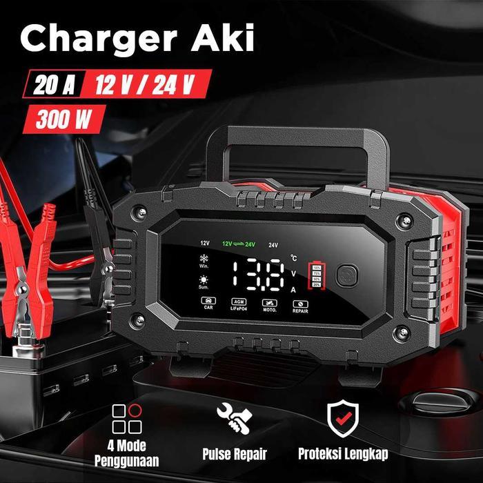 Foxsur FPT-200 Charger Aki 20A 300W 12V 24V