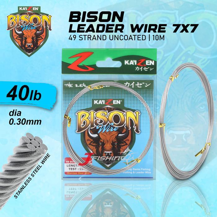 Senar KAIZEN BISON 7X7 10M 40 - 150 Lbs Senar Neklin Wire Neklin Leader Wire Kawat Neklin