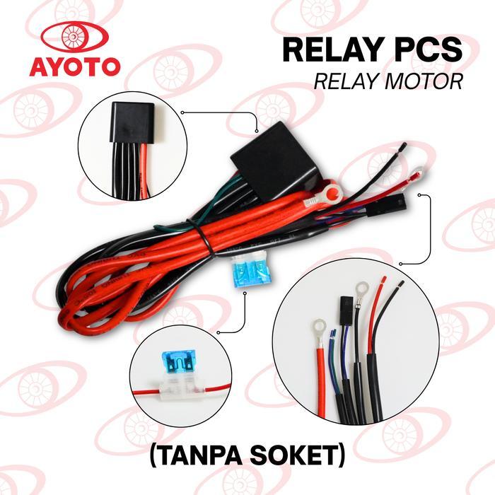 Kabel Relay Set Lampu Mobil Motor Led & Hid H4 Hi Low / Biled Projector Ayoto