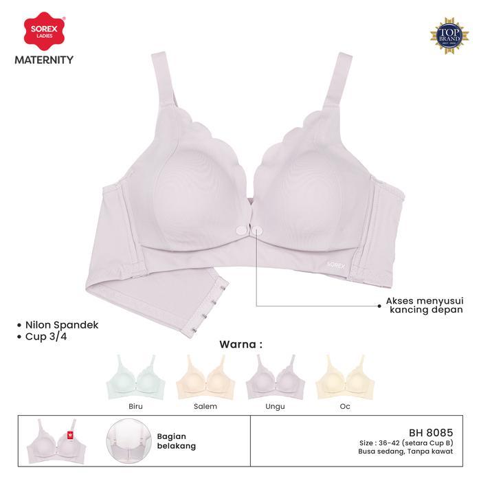 Sorex Bra Menyusui Cup B Kait 4 Tanpa Kawat BH 8085
