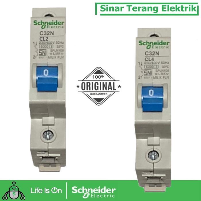 Mcb C32N 1P 2A Cl2 Cl4 Schneider Electric Pln Kepala Biru