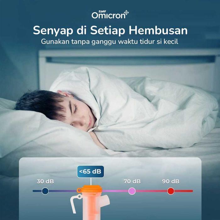 Taff Omicron Set Compressor Nebulizer Uap Alat Inhaler Uap Obat Terapi Asma Ganguan Saluran